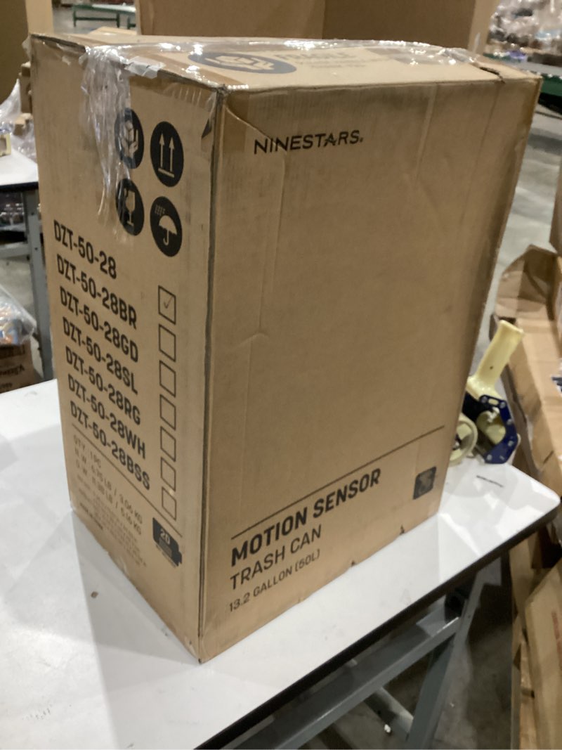 Condition photo showing Good Condition for Ninestars Automatic Touchless Infrared Motion Sensor Trash Can, 13 Gal 50L, Stainless Steel Base