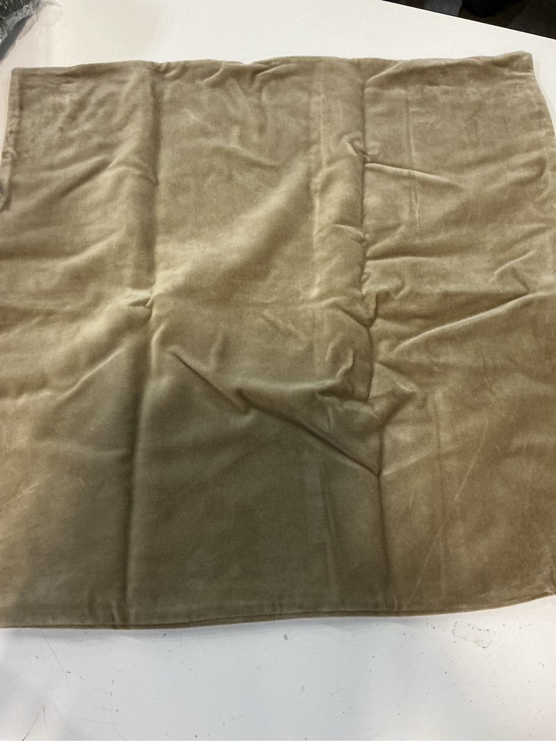Condition photo showing Good Condition for classic cotton velvet pillow cover, 20x20, taupe