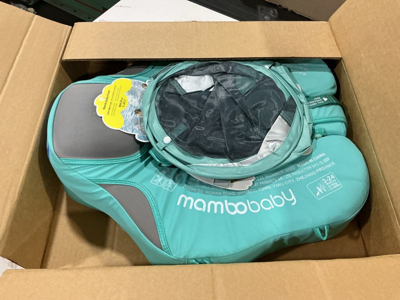 Condition photo showing Good Condition for genteaco mambobaby baby swim float with canopy non-inflatable infant pool float with tail 3-24 months avoid flip solid skin-friendly material for toddler boys girls deluxe edition green