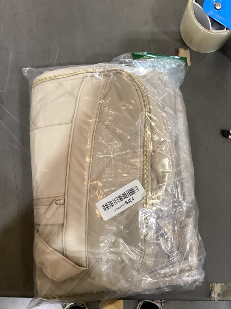 Condition photo showing New/Like New for mommore diaper bag tote large expandable baby travel tote for 2 kids twins, quilted hospital bag for mom, weekender beige