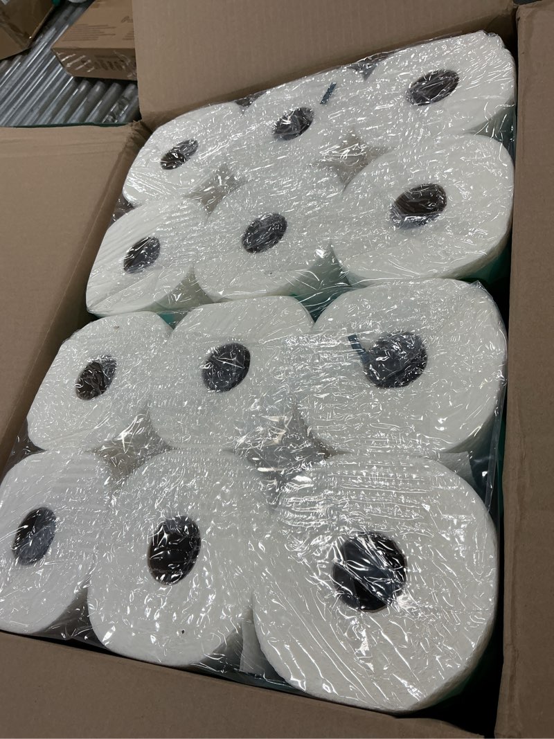 Condition photo showing New/Like New for Amazon Brand - Presto! Ultra-Strong Premium Paper Towels, 158 Sheet Huge Roll - Flex-a-Size, 12 Rolls (2 Packs of 6), Equivalent to 38 Regular Rolls, White Huge 12 Rolls (158 Sheets each)