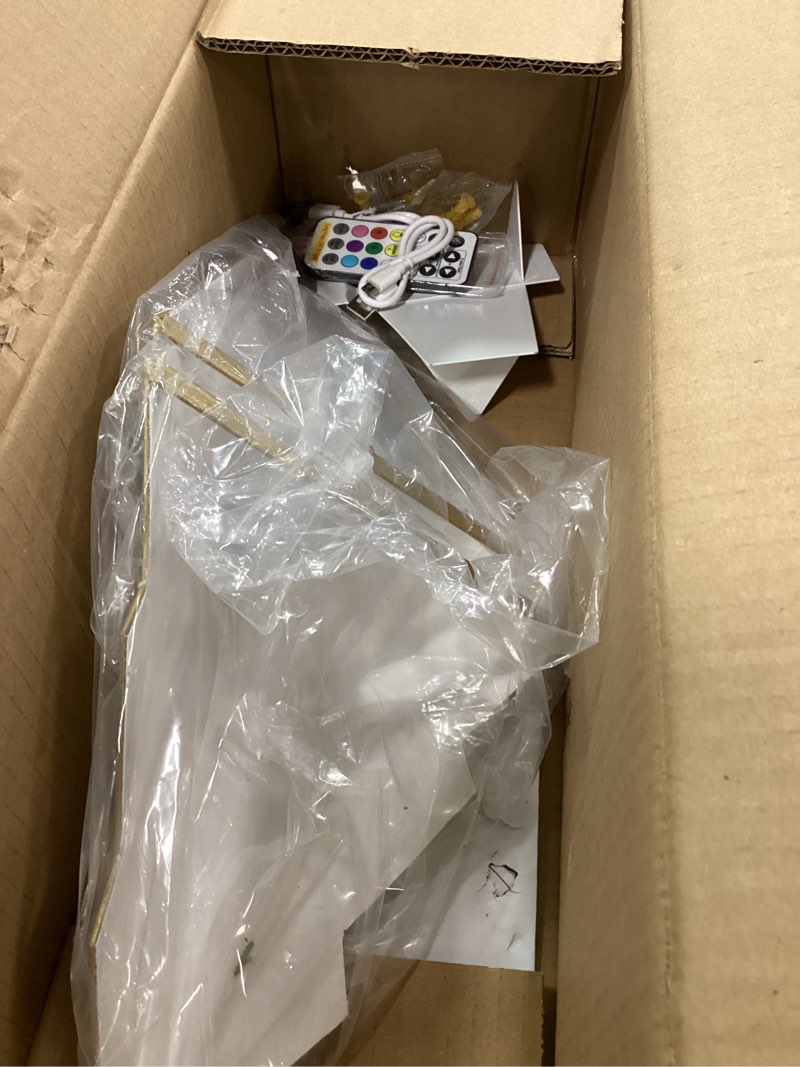 Condition photo showing Good Condition for Modern style wall light set of two,Battery operated wall sconces with remote control,Wireless art deco lighting fixture for living room,6 RGB colors dimmable(With bulbs+remote control+charging cable) Gold