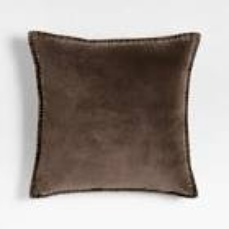 Washed Cotton Velvet Square Throw Pillow Dark Brown - Threshold™set of 2