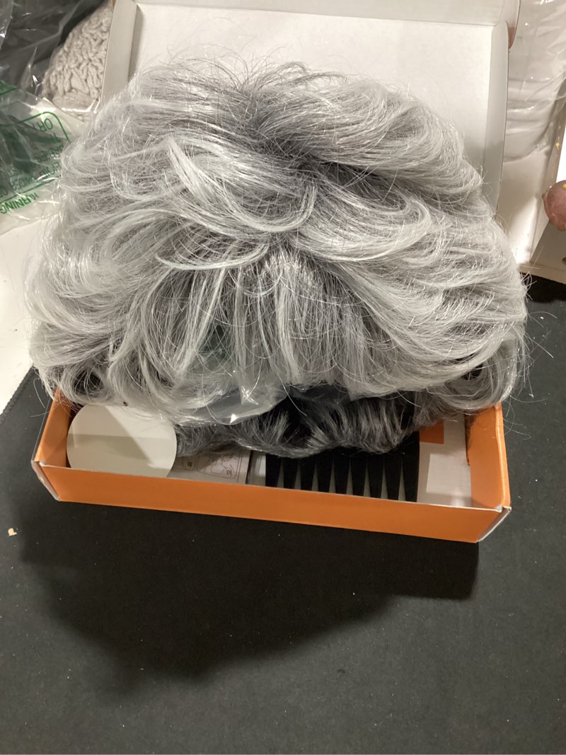 Condition photo showing Good Condition for (similar to product) haloo grey pixie wigs for women - gray short natural layered haircut synthetic heat resistant hair wig for daily costume