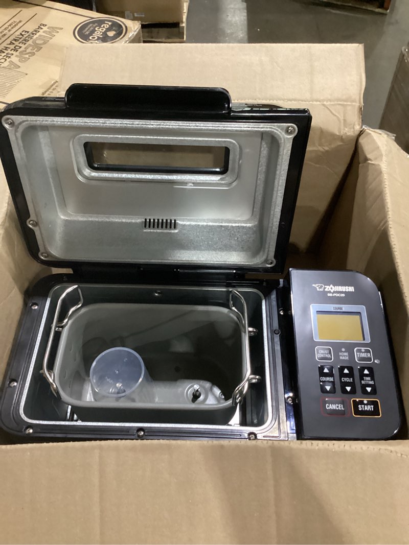 Condition photo showing As Is for not tested**** zojirushi bb-pdc20ba home bakery virtuoso plus breadmaker, 2 lb. loaf of bread breadmaker virtuoso plus