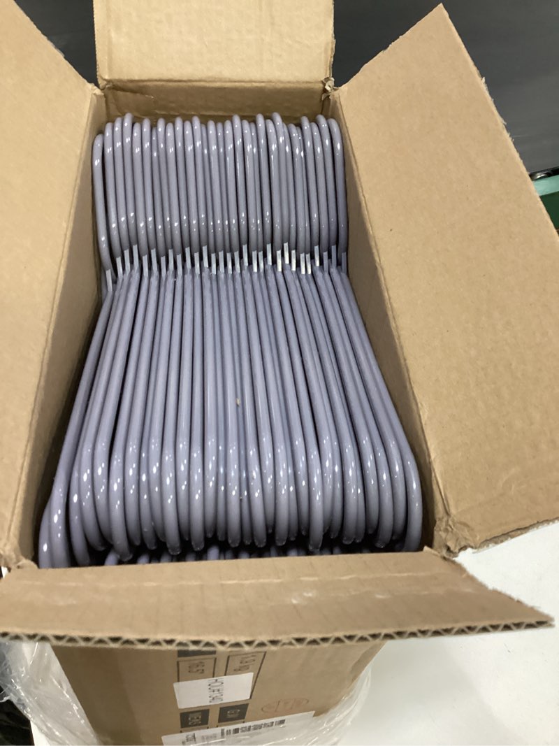 Condition photo showing Good Condition for house day grey plastic hangers 60 pack, non-slip plastic hanger with dual hooks - slim space saving 1/4" thin closet organizers for coats, shirts, pants & dresses - lightweight garment friendly 60 pack gray