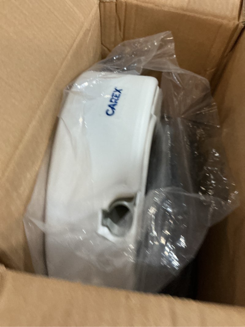 Condition photo showing New/Like New for carex 3.5 inch raised toilet seat with arms, elongated toilet seat riser, up to 250 lbs capacity, elevating & raising seat for elderly & handicap, universal, slip-resistant with padded handles, white
