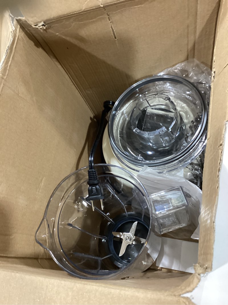 Condition photo showing As Is for martha stewart 50oz countertop blender, smoothie, margarita & ice crushing blender, bpa-free pitcher, 3 speeds, 5 presets, auto-clean function, dishwasher safe, stainless steel blades, linen cream linen white