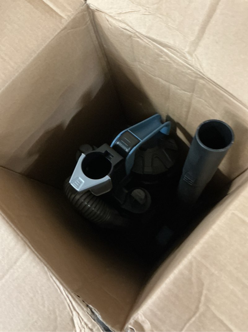 Condition photo showing As Is for mainstays lightweight bagless upright vacuum cleaner with brush and crevice tool