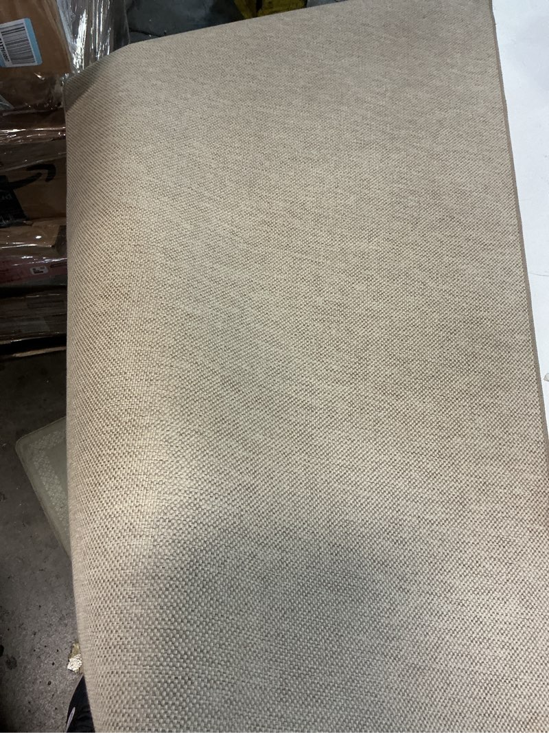 Condition photo showing Good Condition for Easy Jute 2x5 Runner Rug: Non Slip Solid Color Low Pile Indoor Doormat - Machine Washable Entryway Kitchen Bathroom - Carpet for Dorms Small Spaces Ideal for Young Families First Home (Beige,2x5) 2' x 5' (Rectangular) Beige