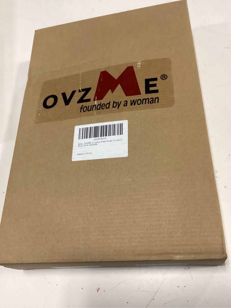 Condition photo showing New/Like New for ovzme ivory sheer curtains 96 inches long 2 panels set, farmhouse elegant textured pinch pleated curtain panels crinkled voile draperies privacy with light filtering for bedroom, 60wx96l inches 60"w x 96"l (pack of 2) ivory