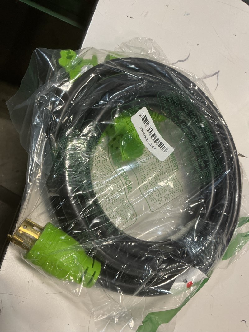 Condition photo showing Good Condition for 30 amp to 20 amp 110v generator rv cord 15ft, 4 prong nema l14-30p to nema 4x 5-20r/5-15r household distribution outlet, with dust protection caps, twist lock plug, etl listed, 10awg, stw 10awg*4c