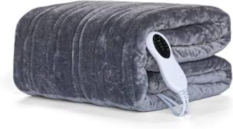 84"×62" washable heated blanket electric throw,heating blanket throw with 1-12 hours setting,cozy electric blanket with over-heat protection & auto-off,flannel heater blanket electric,quick heating