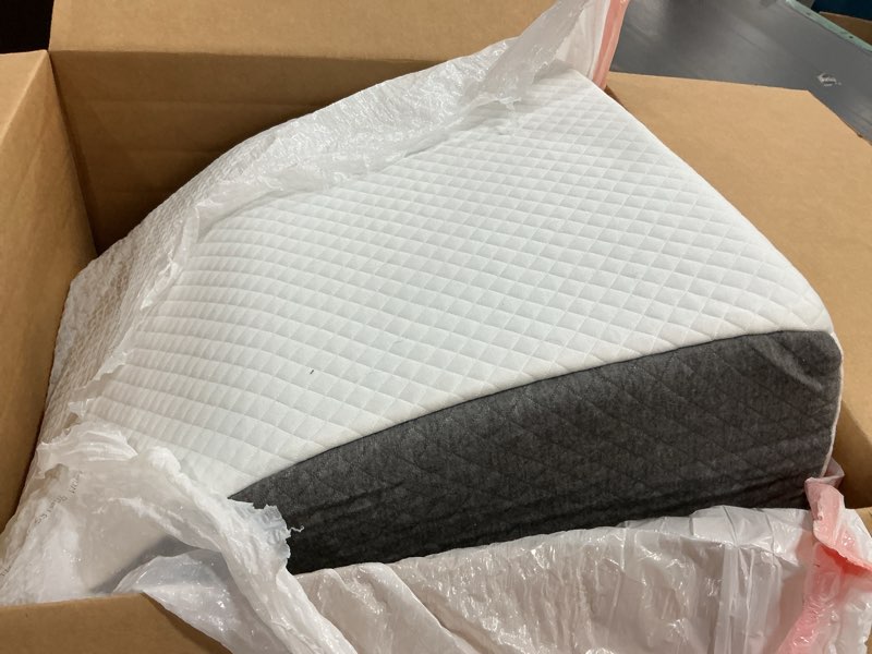 Condition photo showing Good Condition for sweetcrispy 7 inch wedge pillow, body pillow for sleep apnea, neck pain relief, post surgery, sleeping comfort, snoring, white & grey white& grey 7 inch