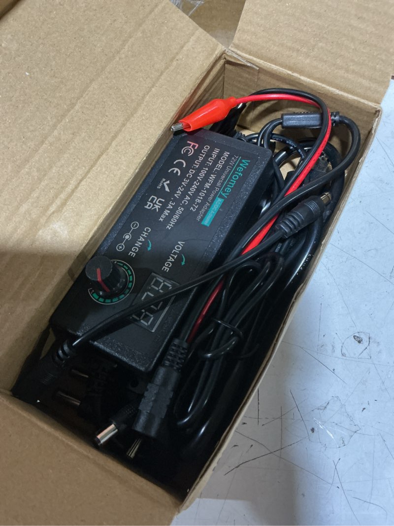 Condition photo showing Good Condition for universal power supply 3v~24v 3a 72w adjustable variable 3v 5v 9v 12v 18v 20v 24v ac/dc adapter charger, 100v-240v ac to dc converter with 14 tips, polarity converter and 4-way power splitter cable