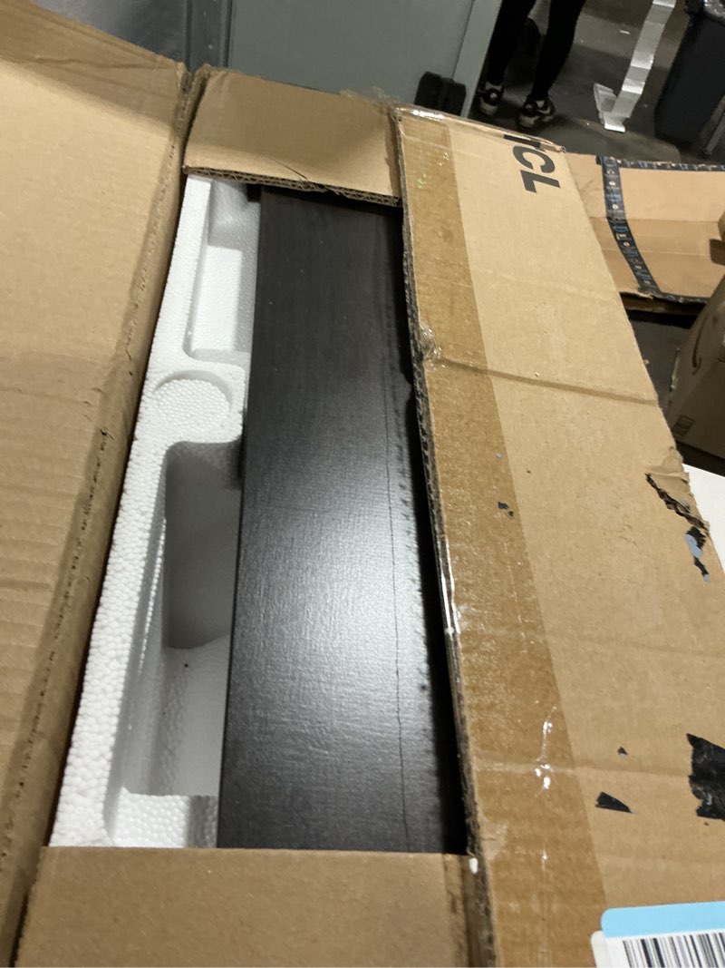 Condition photo showing As Is for TCL 52" Ceiling Fan with Lights, Black Flush Mount Ceiling Fans with Remote Control, 6 Speeds DC Reversible, Dimmable, Noiseless, Low Profile Ceiling Fans for Bedroom