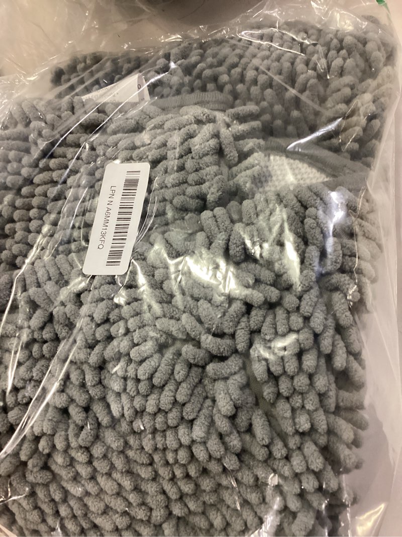 Condition photo showing New/Like New for OLANLY Bathroom Rugs 34x21, Extra Soft Absorbent Chenille Bath Rugs, Rubber Backing Quick Dry, Machine Washable Bath Mats for Bathroom Floor, Tub and Shower, Home Decor Accessories, Grey 34" x 21" Grey