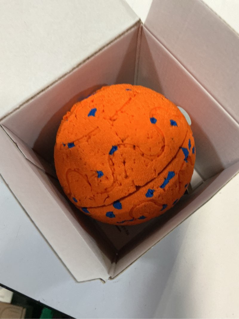 Condition photo showing As Is for dog balls: interactive dog ball auto rolling - interactive dog toys for aggressive chewers - bouncy & throwable, type-c rechargeable, washable, for small & medium & large dogs – orange