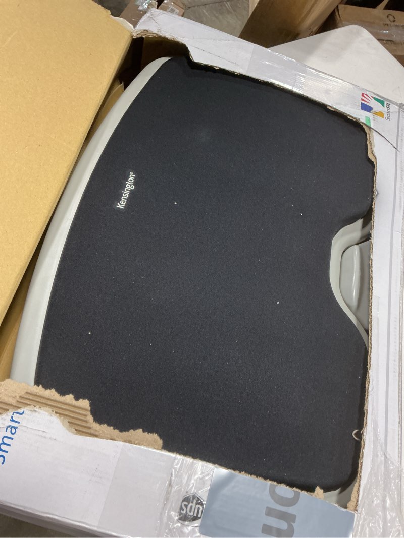 Condition photo showing As Is for Kensington Foot Rest For Under Desk At Work, Smartfit Comfort Memory Foam Angle and Height Adjustable Footrest, Non-Skid Foot Stool For Under Office Desk, White/Black K56144USF