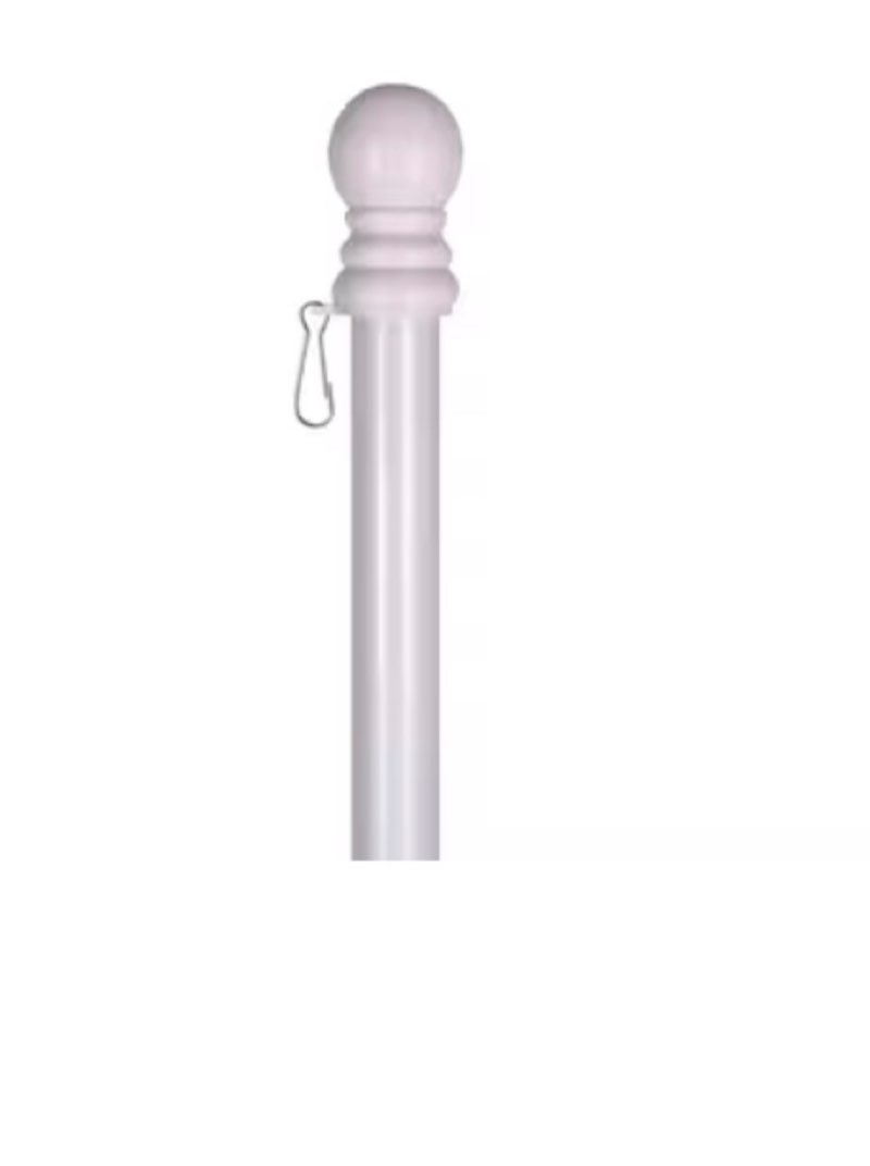 Style Selections 4.67-ft White Metal House Flag Pole
