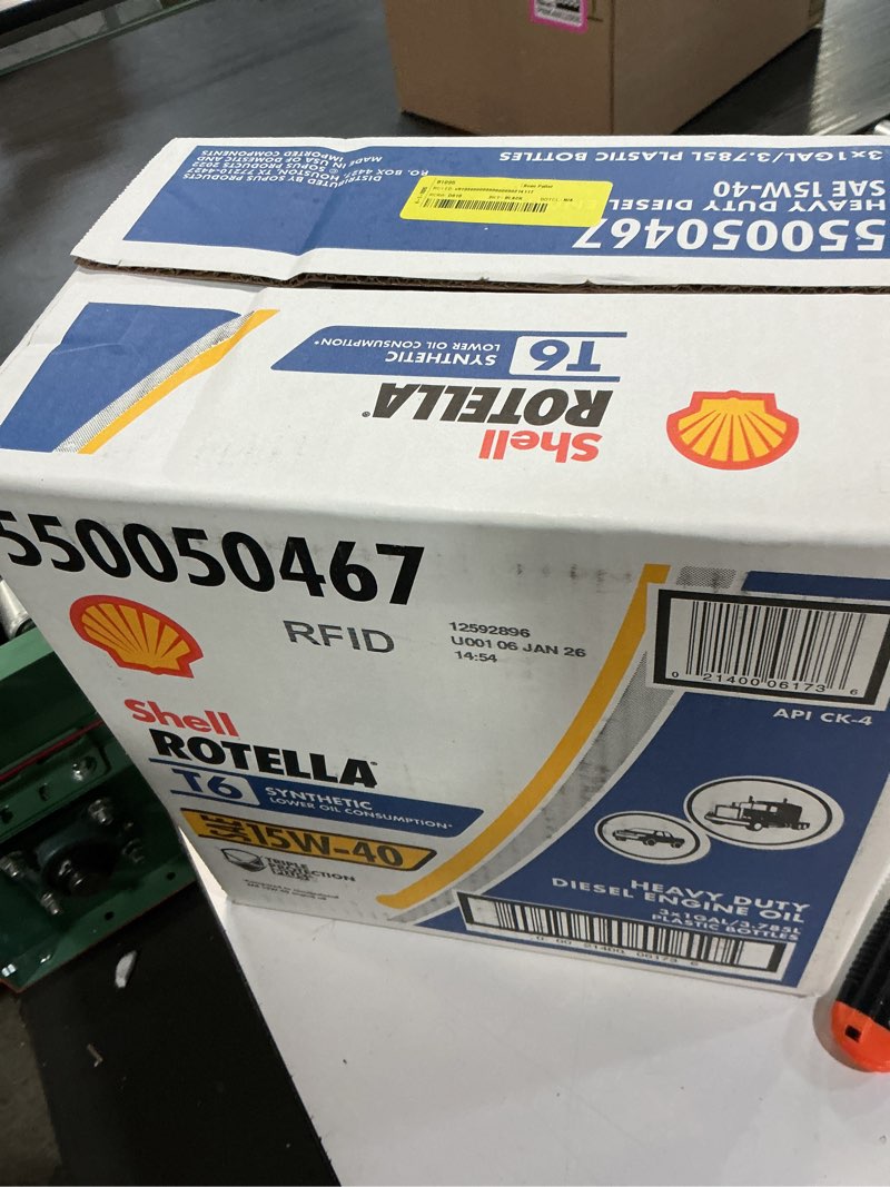 Condition photo showing New/Like New for shell rotella t6 full synthetic 15w-40 motor oil, 1 gallon (3 pack) 1 gallon 3-pack 15w-40