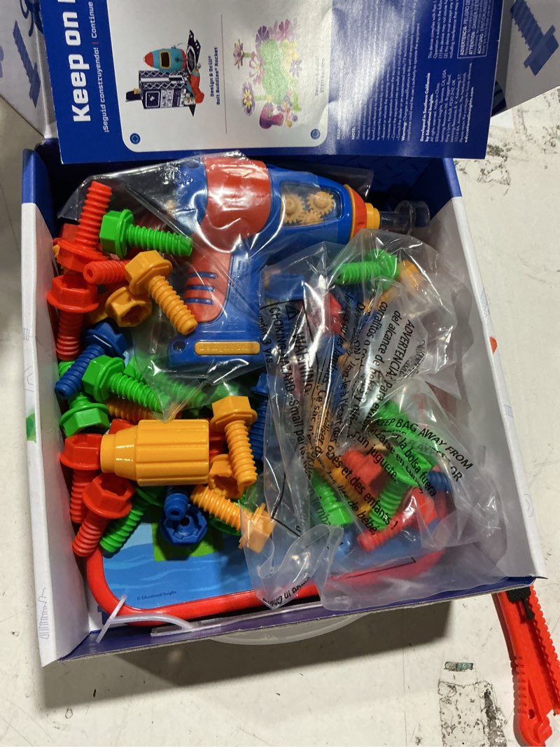 Condition photo showing Good Condition for educational insights design & drill abcs & 123s - construction toys & toddler tools, kids tool set with real electric drill toy, preschool learning activities, building kits and gifts for ages 3+