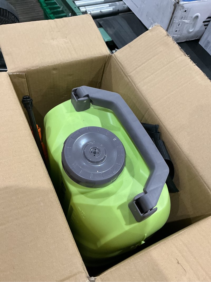 Condition photo showing As Is for vaxmay battery powered backpack sprayer 3.2 gallon, 100 psi electric garden sprayer compatible with dewalt 20v battery, weed yard sprayer with 2 wands, 5 nozzles, 2.0 ah battery & charger included