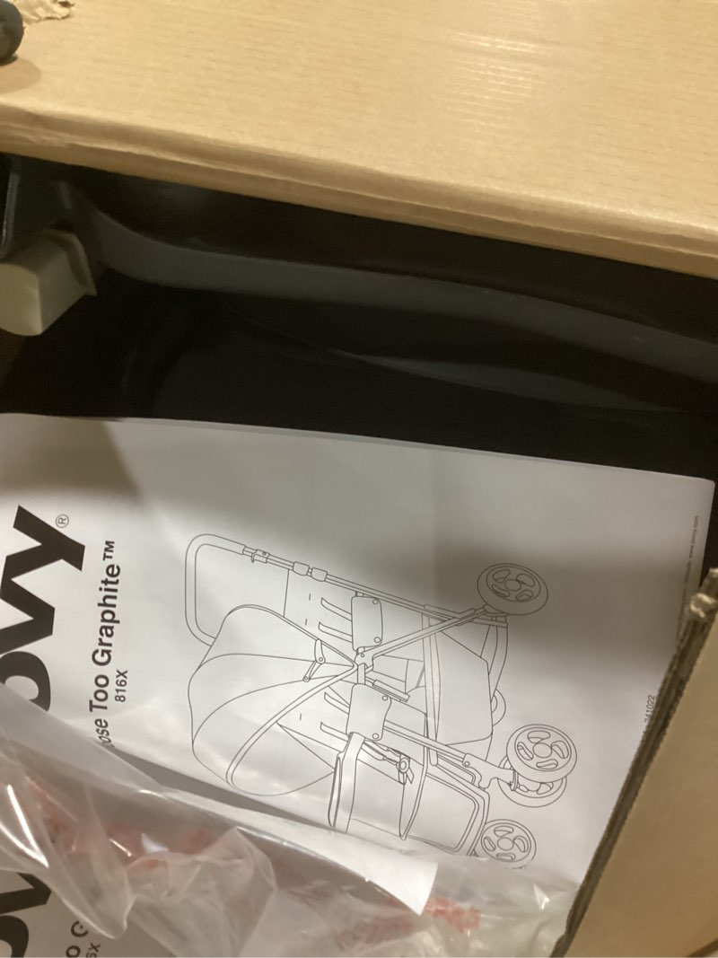 Condition photo showing Good Condition for joovy caboose too sit and stand double stroller featuring universal car seat adapter, 3-way reclining seats, option to use rear seat, bench seat, or standing platform (black) caboose too black