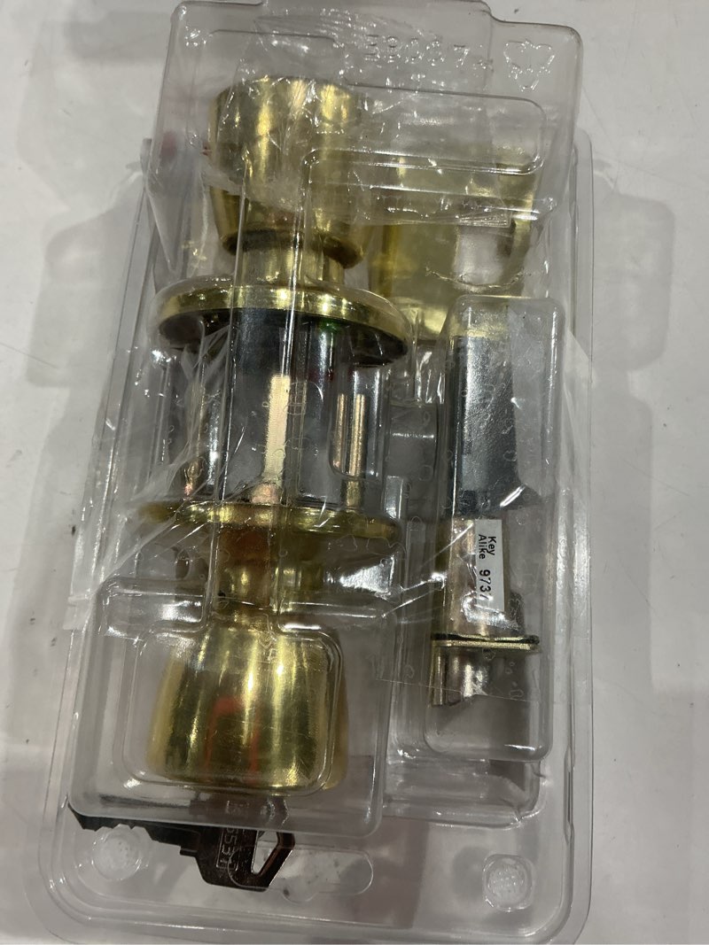 Condition photo showing As Is for reliabilt gallo polished brass exterior keyed entry door knob