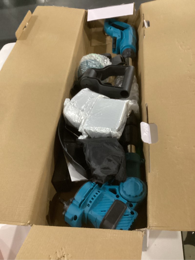 Condition photo showing New/Like New for Weed Eater Battery Powered, 21V Electric Weed Wacker Cordless, with 2X 4.0Ah Battery, Cordless Weed Wacker 3 Types of Cutting Blades, for Lawn Yard Garden blue orange