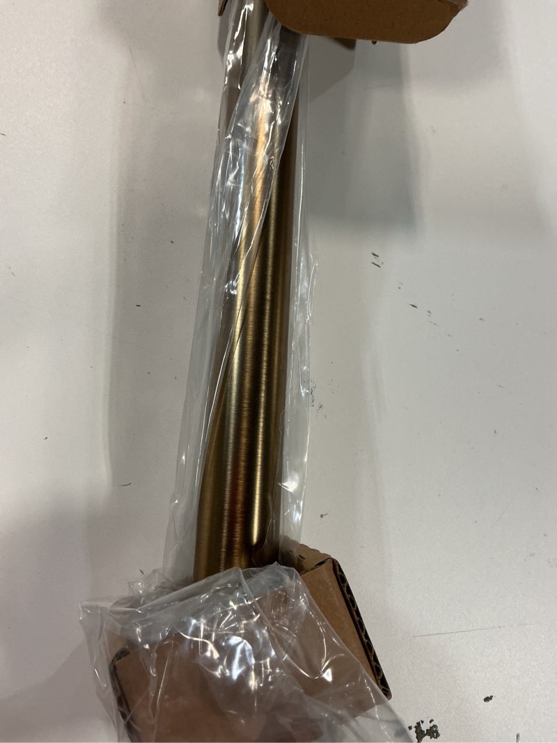 Condition photo showing As Is for Ivilon Tension Curtain Rod - Spring Tension Rod for Windows or Shower, 24 to 36 Inch. Warm Gold