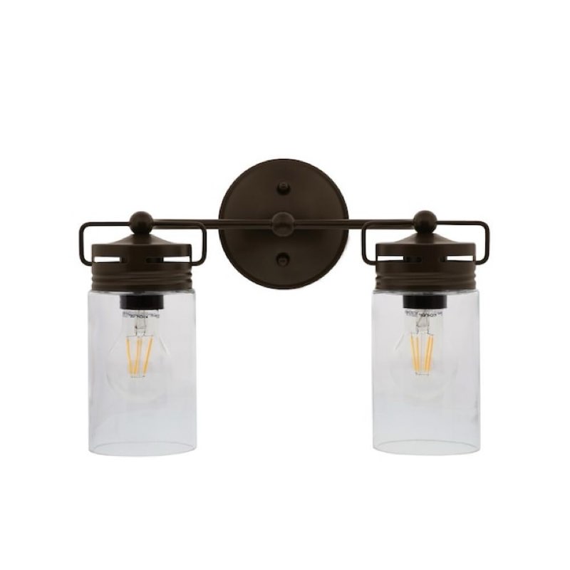 allen + roth vallymede 2-light bronze transitional vanity light, free shipping ( incomplete ) 