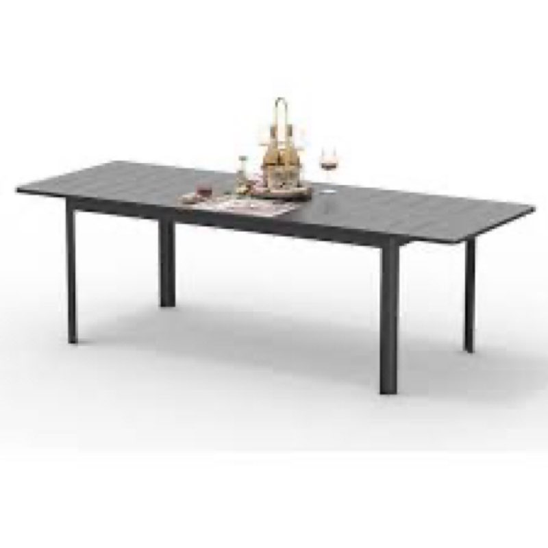 94.5" Aluminum Extendable Patio Dining Table