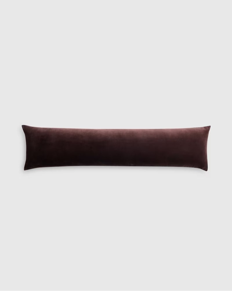 cotton velvet oversized lumbar pillow cover color: espresso size: 12"x48"