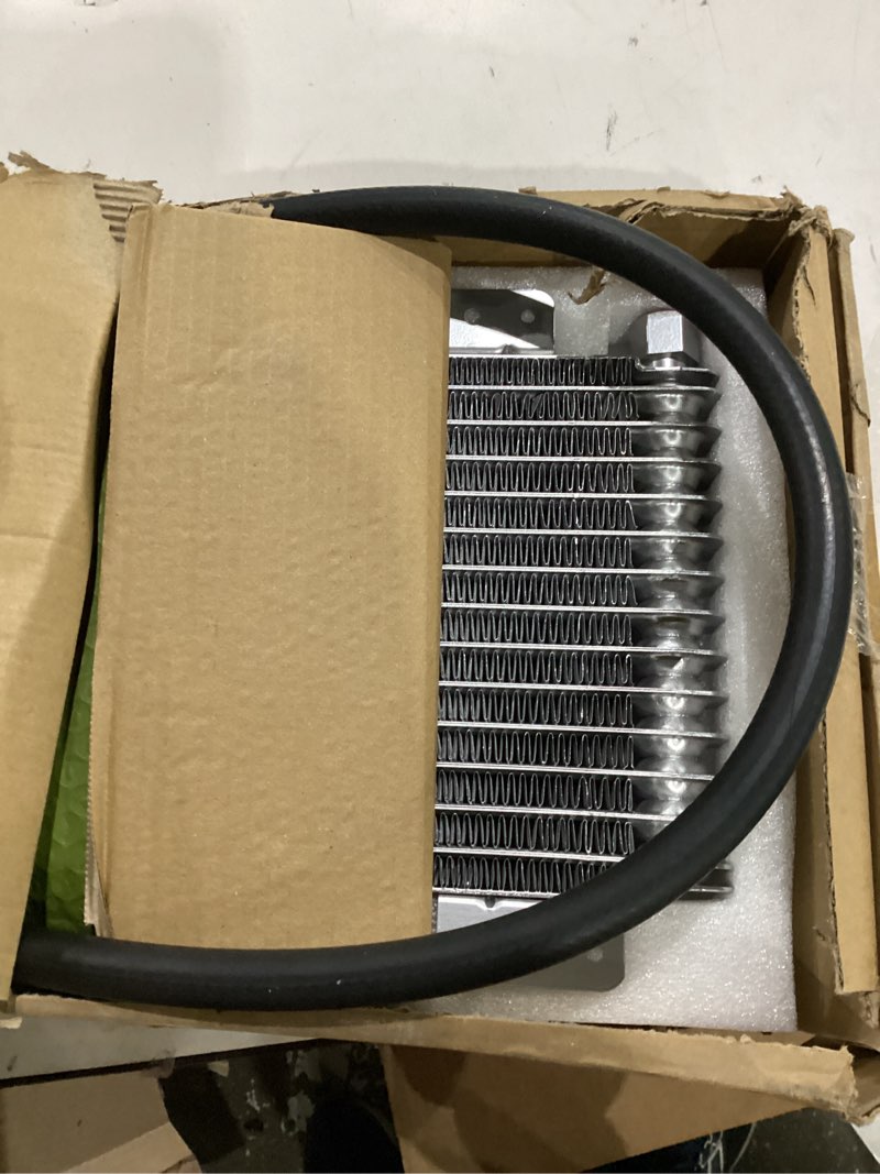 Condition photo showing New/Like New for lokocar low pressure drop transmission oil cooler lpd47391 4739 40,000 gvw with mounting hardware silver