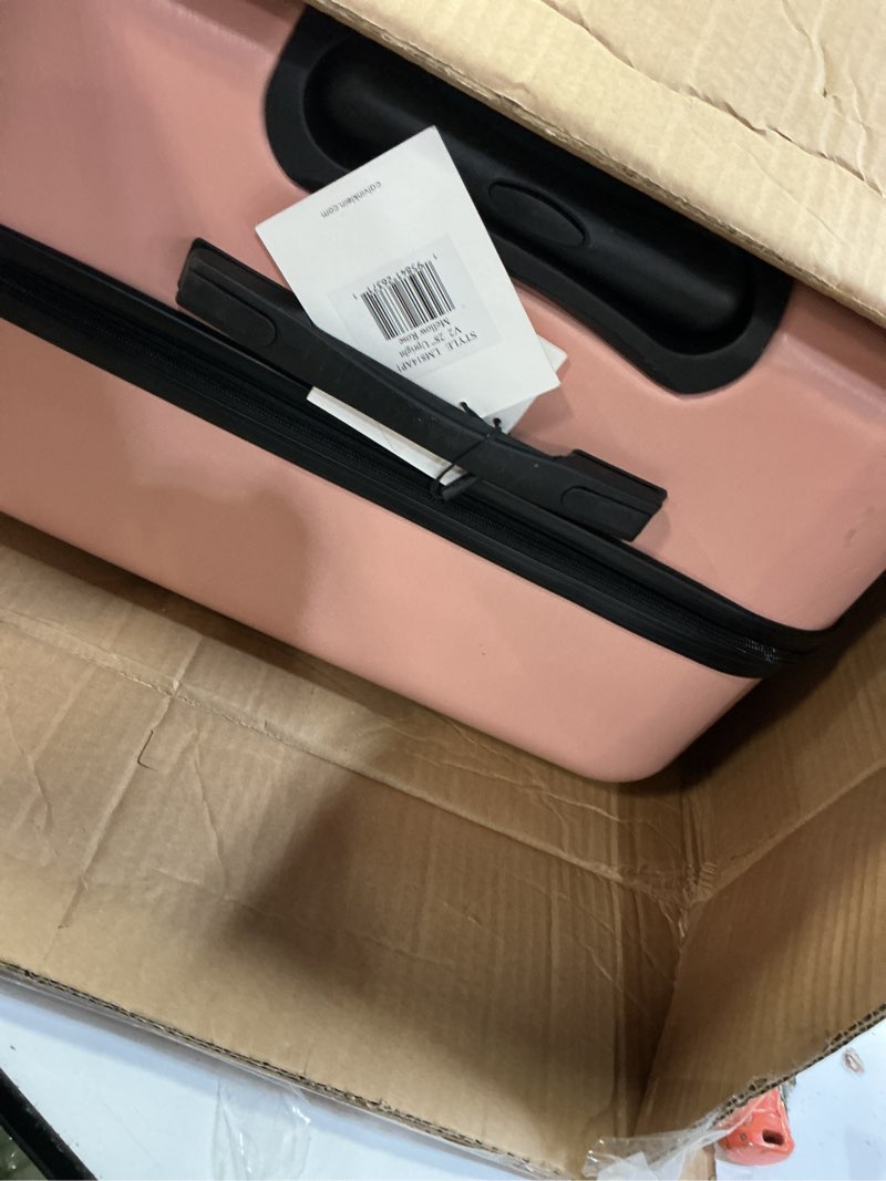 Condition photo showing Good Condition for calvin klein women's hard side upright luggage spinner light weight suitcase, mellow rose, medium medium mellow rose