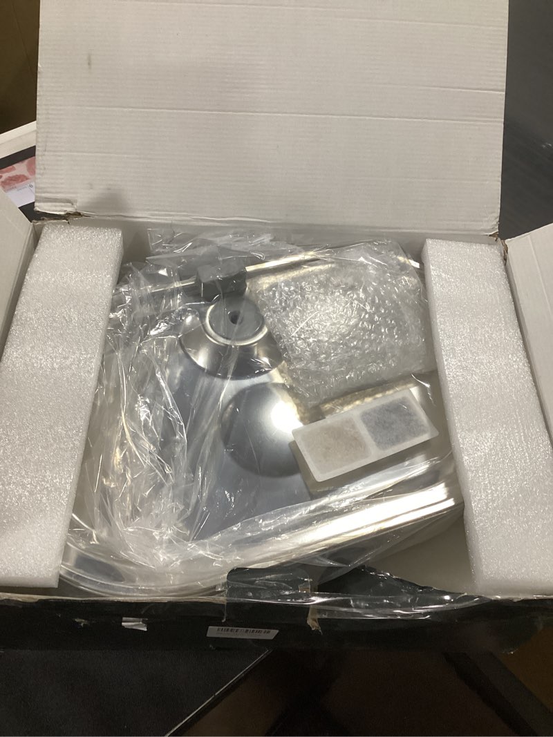 Condition photo showing New/Like New for 3.4Gal Dog Water Fountain for Large Dogs, 13L Stainless Steel Large Pet Fountain with Deeper & Wider Drinking Area, Automatic Dog Water Bowl Dispenser with Water Window & LED, Super Quiet Silver 3.4 Gal Fountain
