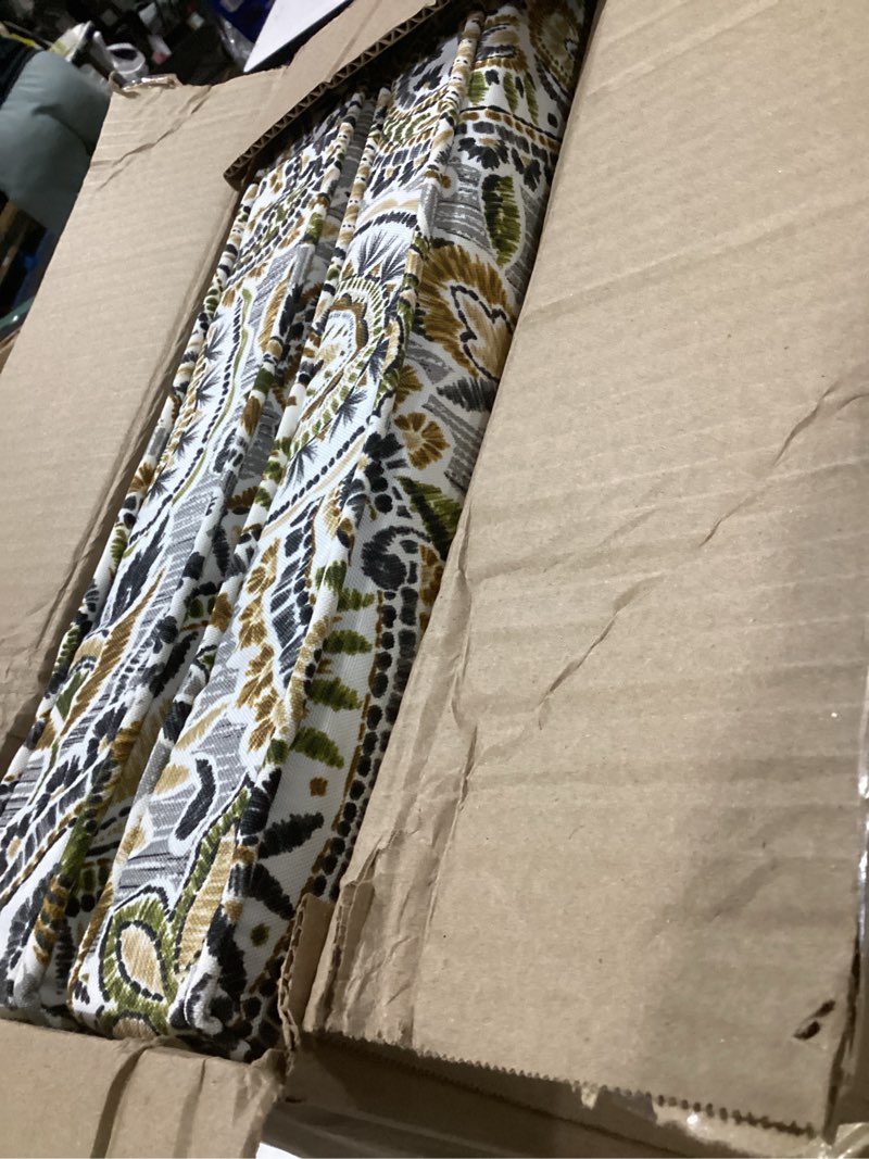 Condition photo showing Good Condition for outdoor 18 inch square patio dining chair pads – comfortable fiber-filled seat cushions with ties, reversible polyester fabric - arctic paisley, set of 2 arctic paisley set of 2