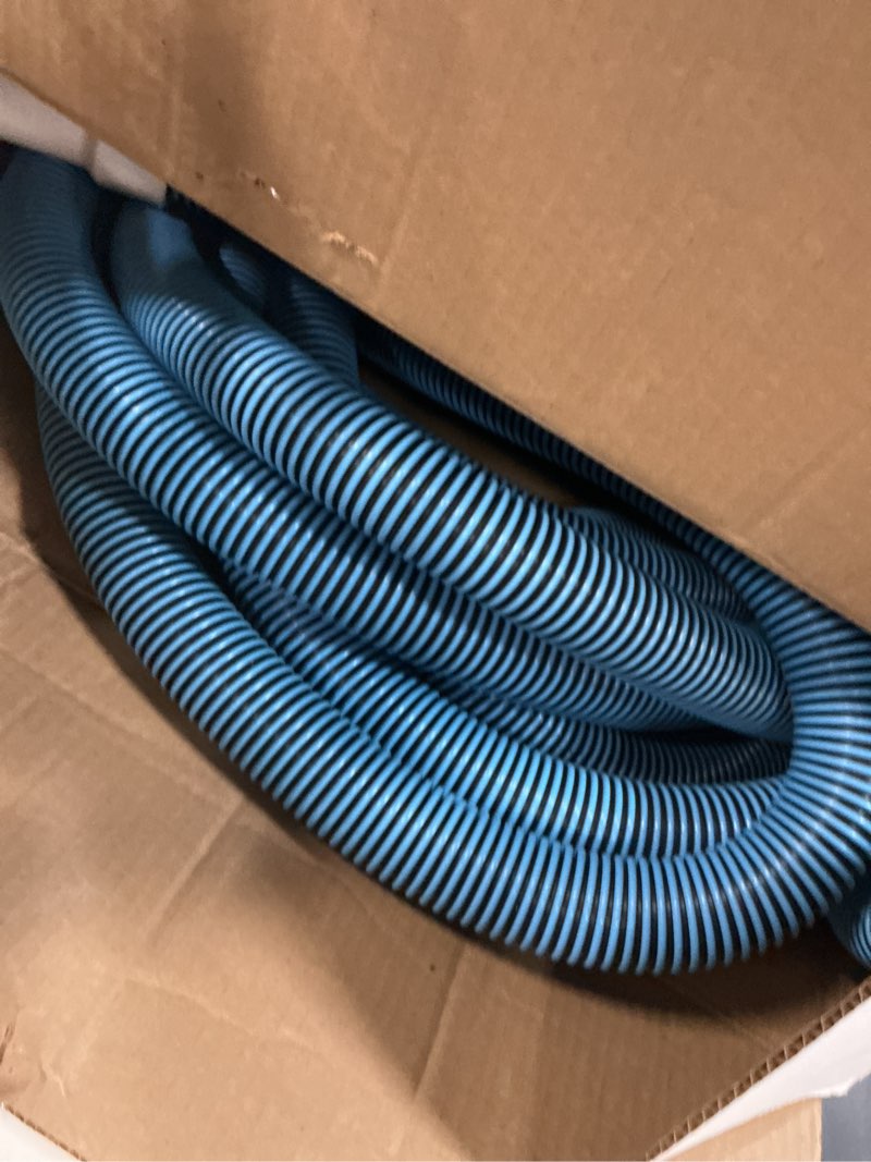 Condition photo showing Good Condition for poolmaster manual pool vacuum hose, 40 ft x 1-1/2” for inground & above ground pools, not for automatic cleaners, kink-free, heavy duty pool cleaner hose with swivel cuff – made in usa