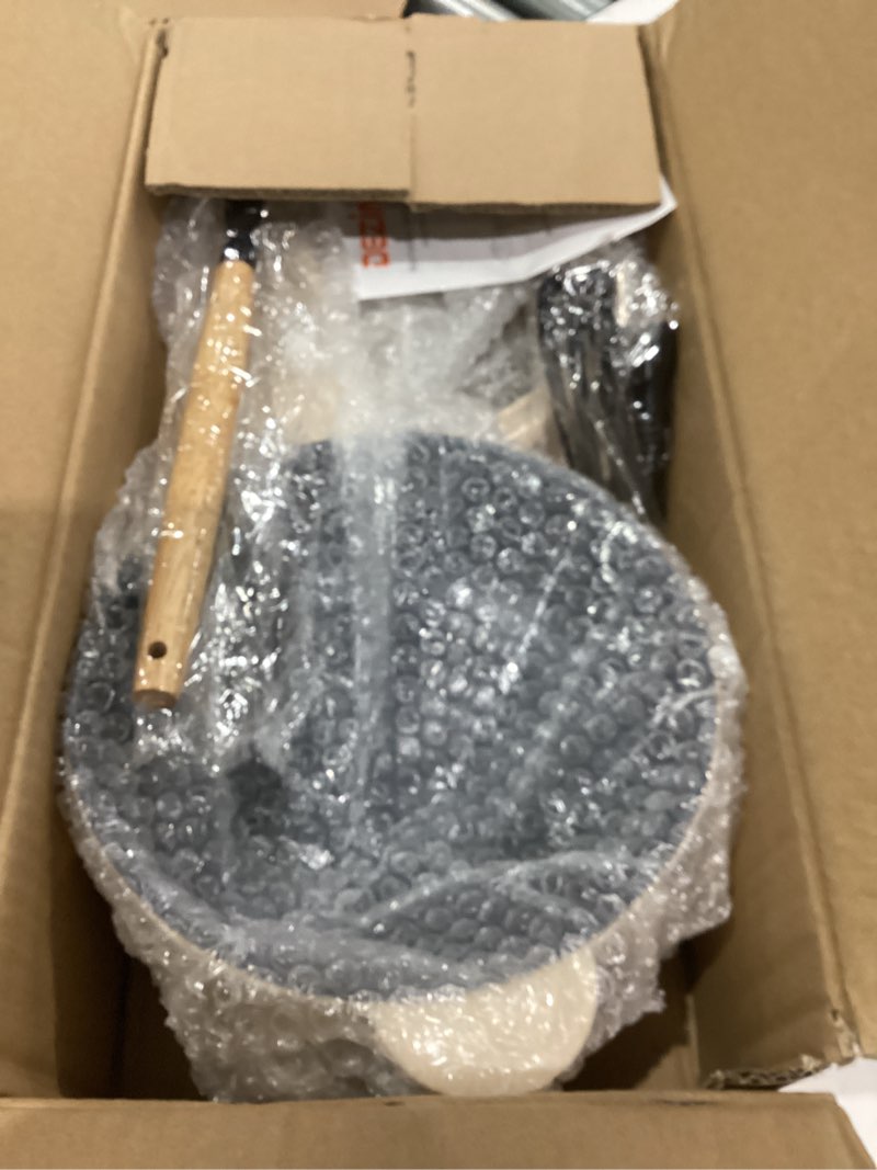 Condition photo showing New/Like New for Dezin Electric Cooker, 2L Non-Stick Sauté Pan, Rapid Noodles Cooker, Mini Pot for Steak, Egg, Fried Rice, Ramen, Oatmeal, Soup with Power Adjustment, College Dorm Room Essential(Egg Rack Included) Round - F(Beige/with Steamer)