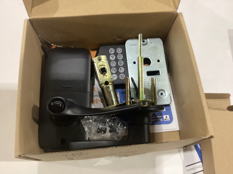 Condition photo showing Good Condition for veise keypad door lock with handle, keyless entry for front door & bedroom, electronic lock with code, auto-locking, easy installation, passage mode, matte black