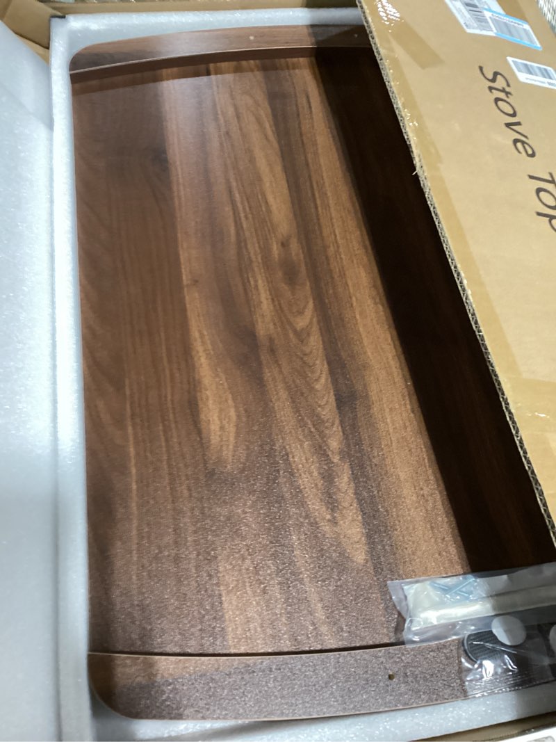 Condition photo showing New/Like New for noodle board stove cover - stove top covers with handles for gas electric stove - wooden range covers protector for stovetop sink oven rv serving tray - 29.3"x22" (brown)