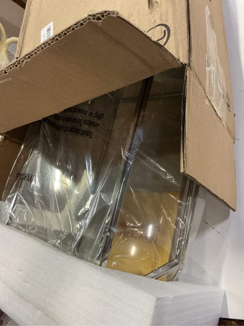 Condition photo showing Good Condition for ncyp 12.6" x 5.9" x 9" wedding glass card box with slot and lock for wishing well, keepsake, envelope - micro wedding reception decor, black (glass box only) slot length 7.3 inches 12.6 x 5.9 x 9 inches black
