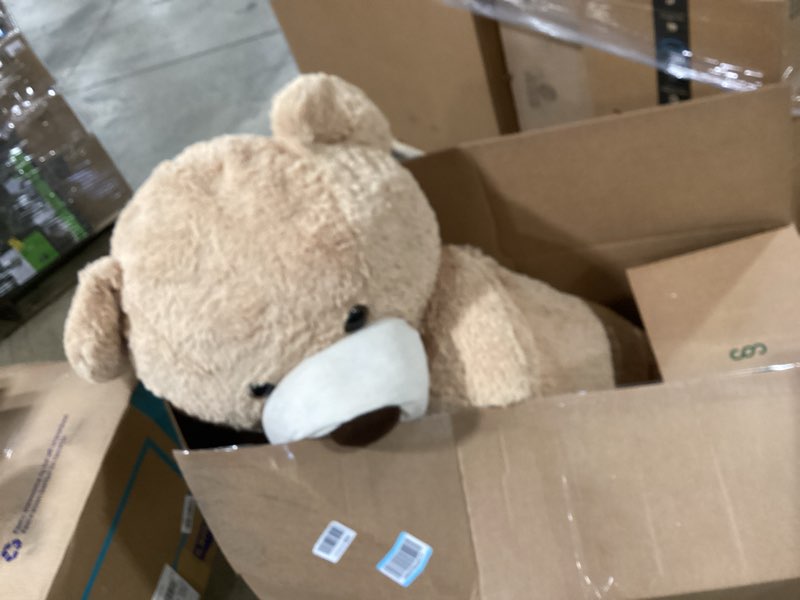 Condition photo showing Good Condition for morismos giant teddy bear plush 6ft, life size huge brown teddy bears for boyfriend girlfriend, 6 foot large big bear gifts for lover on valentines, anniversary, birthday light brown 6 feet