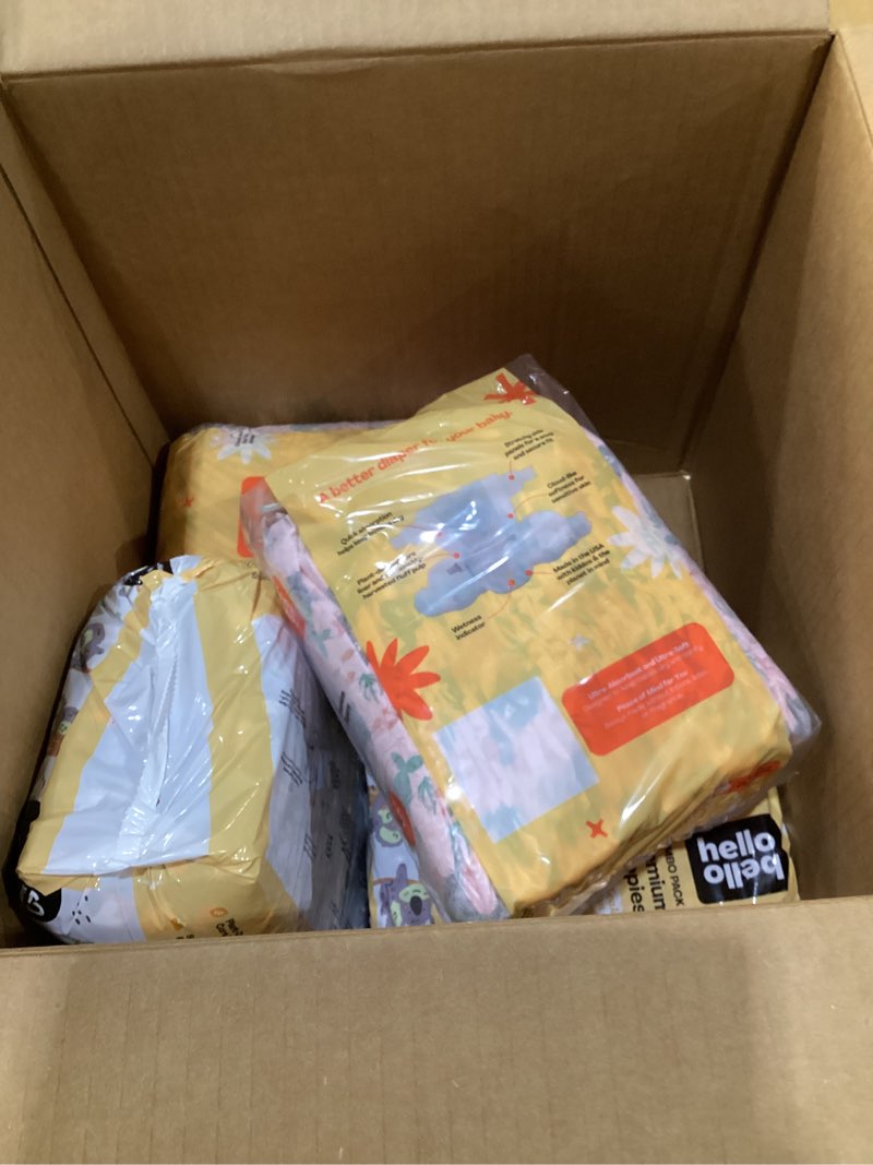 Condition photo showing As Is for Hello Bello Premium Baby Diapers Size 6 I 68 Count of Disposable, Extra-Absorbent, Hypoallergenic, and Eco-Friendly Baby Diapers with Snug and Comfort Fit I Surprise Boy Patterns Boy/Neutral (Assorted Style) Size 6