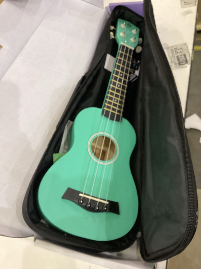 Condition photo showing Good Condition for Soprano Ukulele Beginner Pack, 21 Inch Basswood kids Ukuleles Starter Kit with Gig Bag Spare Strings Tuner and Picks. (green) 21 inch green