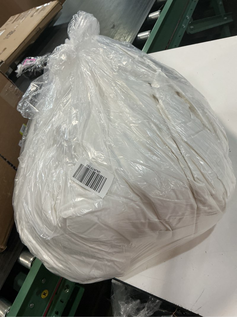 Condition photo showing As Is for lightweight luxe goose down duvet insert, king/cal king, white