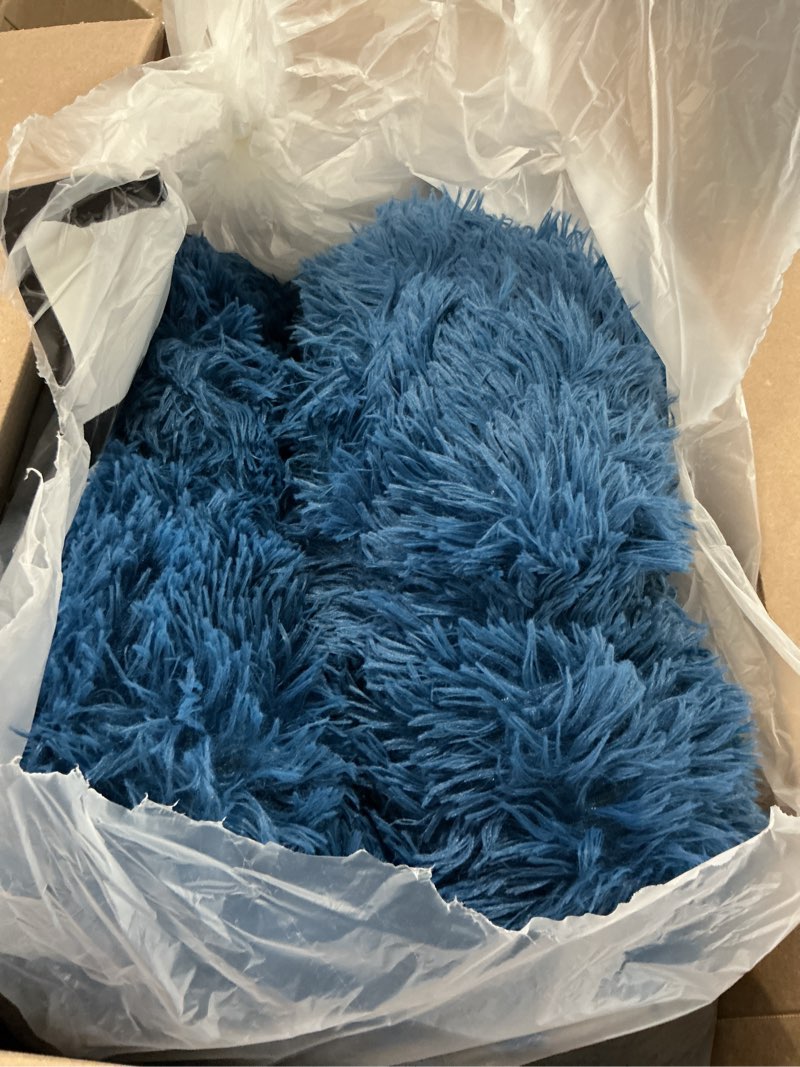Condition photo showing As Is for jollyvogue dog bed, calming anti-anxiety large dog bed, fluffy donut cushion for medium and large pets (27"/30"/36") 30" medium blue
