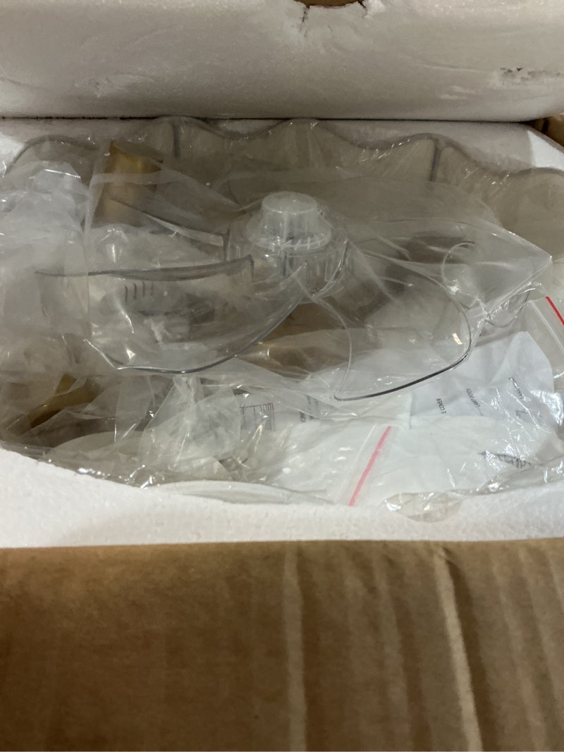 Condition photo showing Good Condition for Boho Ceiling Fans with Lights, Caged Fandelier Ceiling Fan with light and Remote Control?Coastal Chandelier Fan for Bedroom, Living Room,Kitchen,Foyer(18 Inch,6 Speed, Timing Adjustable Height) White ceiling fan