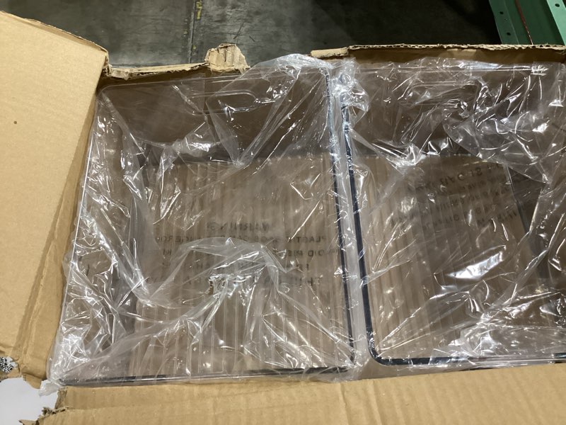 Condition photo showing New/Like New for Plastic Food Storage 6 Pack Clear Container Bin with Handles for Organizing Kitchen, Pantry, Refrigerator, Freezer, Pantry, Cabinet, Closet, Bathroom 10”x8”x5” 6 10x8x5